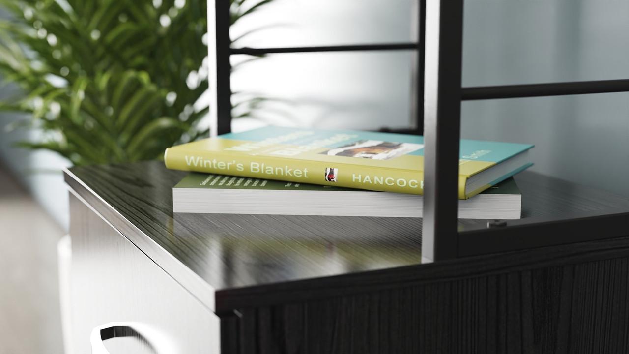 Стіл-тумба трансформер Ferrum-decor Смарт 4/2 з етажеркою метал/ДСП 16 мм 1430x1450x600 мм Чорний/Сосна Кембра (FRD-105132) - фото 2 Стіл-тумба трансформер Ferrum-decor Смарт 4/2 з етажеркою метал/ДСП 16 мм 1430x1450x600 мм Чорний/Сосна Кембра (FRD-105132) - фото 2