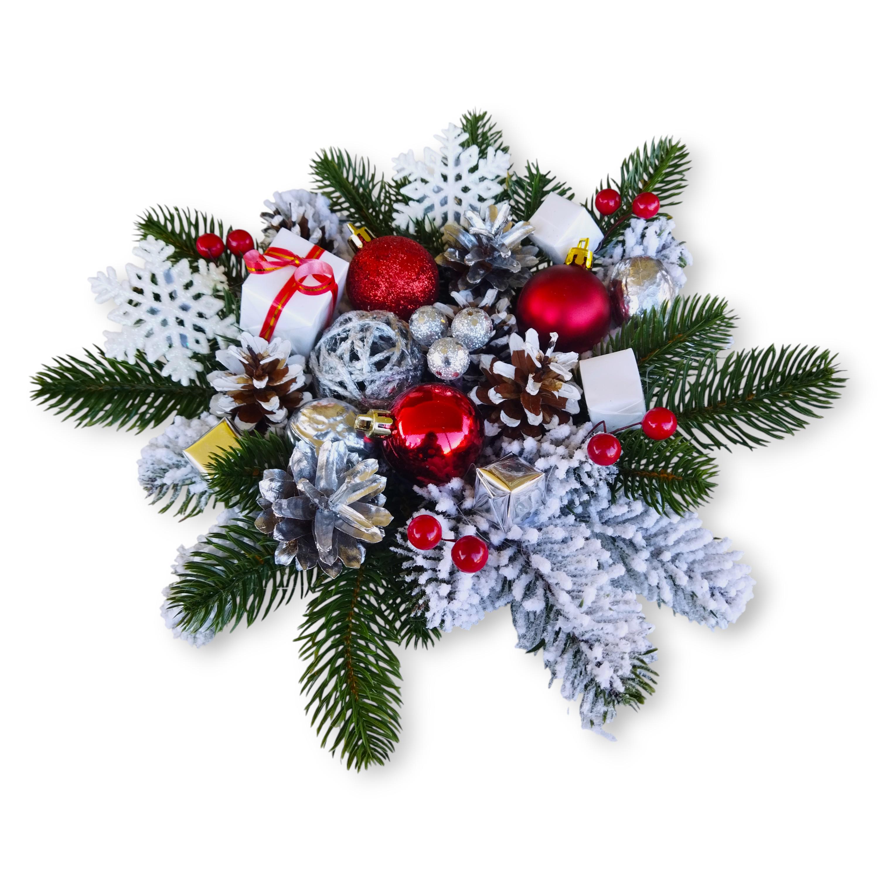 Новогодняя композиция Snowflakes 26х26х8 см (CR09)