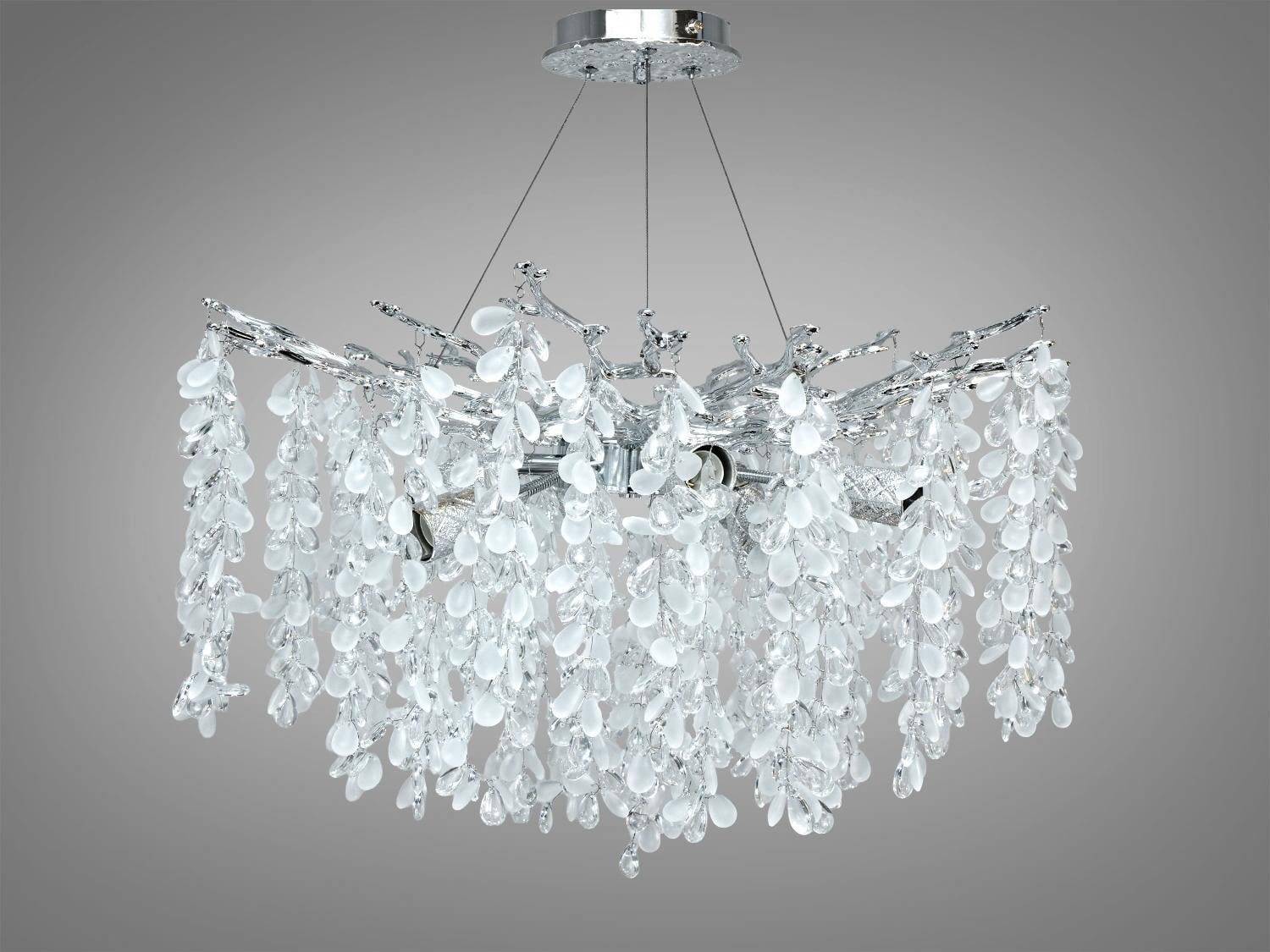 Люстра подвесная Глициния Diasha P8068/D600G 8xE14 60 см Хром