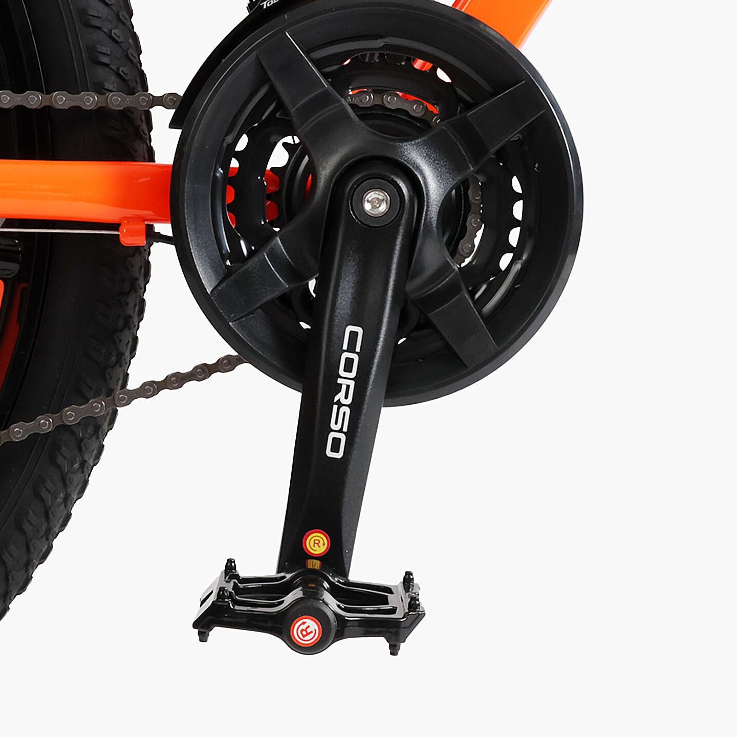 Велосипед горный Corso Evolution алюминиевый/литые диски 26"/13" Черно-оранжевый (824568385) - фото 7