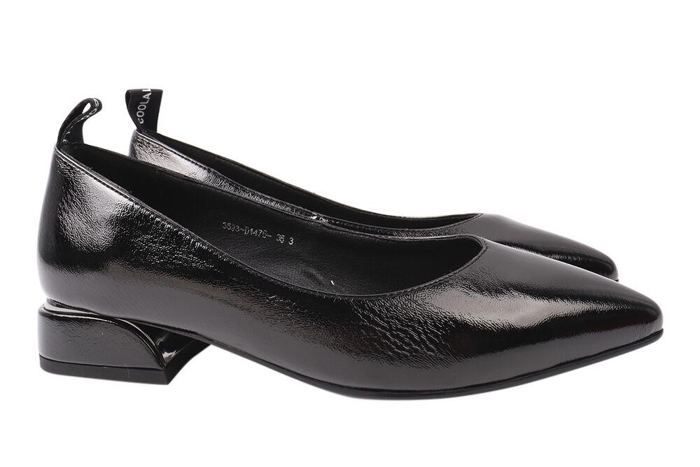 Туфлі жіночі Liici з еко лак на великому підборі р. 38 Чорний (194-21DT)