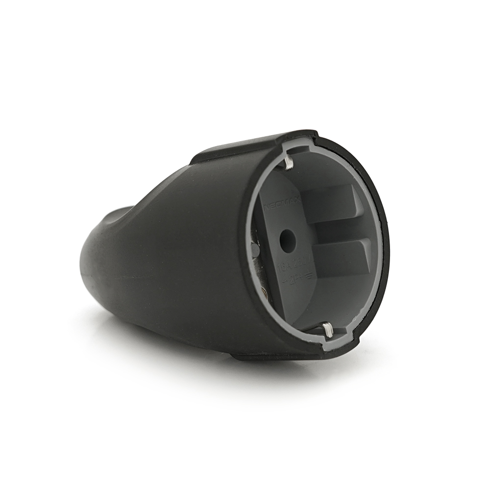 Розетка штепсельная переносная с заземлением 16a 250v a102b q20 Black (YUT_V8919)