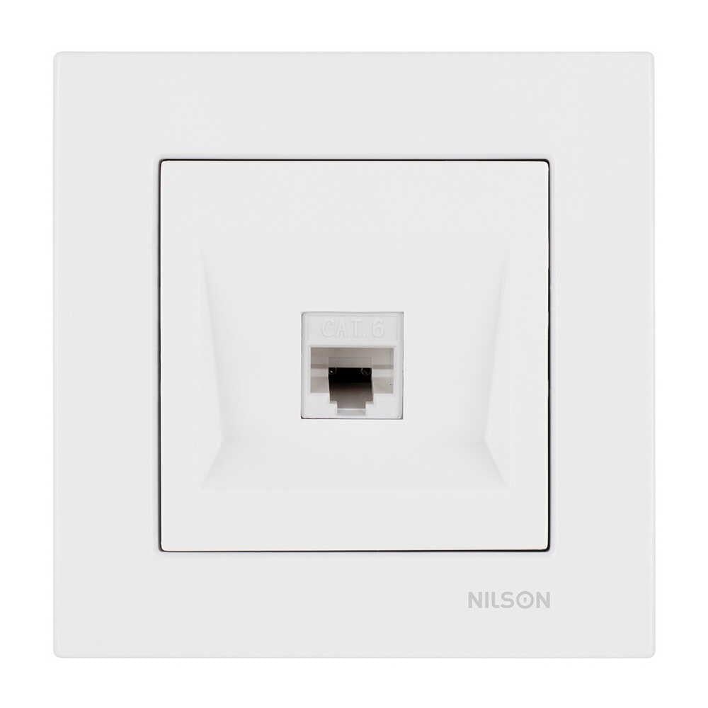 Розетка Nilson Moda компьютерная CAT6e RJ45 Белый (21112045)