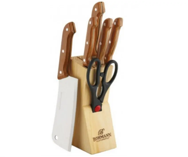 Набор кухонных ножей Bohmann на деревянной подставке 7 пр. (5127WD)