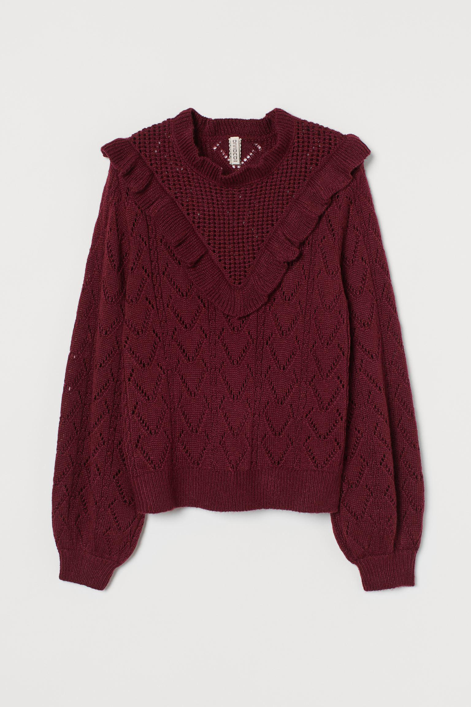 Джемпер H&M M Бордовый (6109032662)