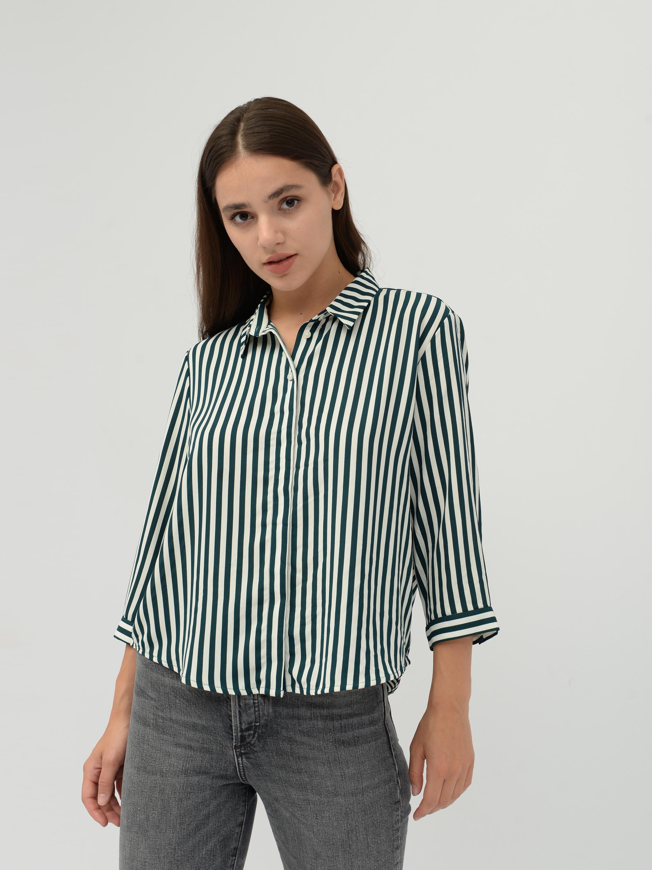 Блуза Monki M Бело-зеленый (5627968)