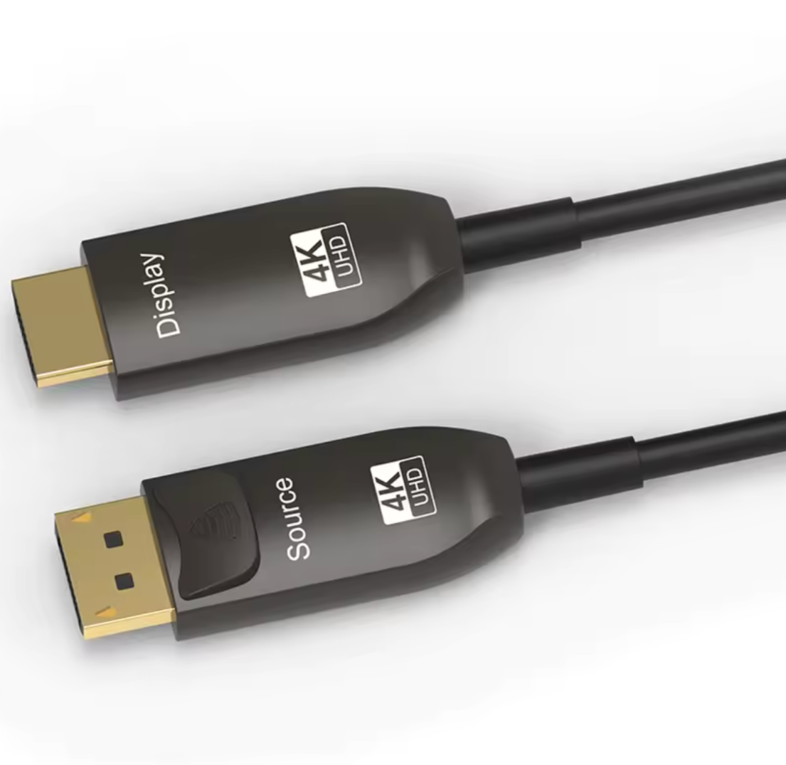 Кабель оптический цифровой Displayport штекер – HDMI штекер DP1.2 to HDMI2.0 4K 60Hz 3D ARC HDCP2.2 20 м (000048033)