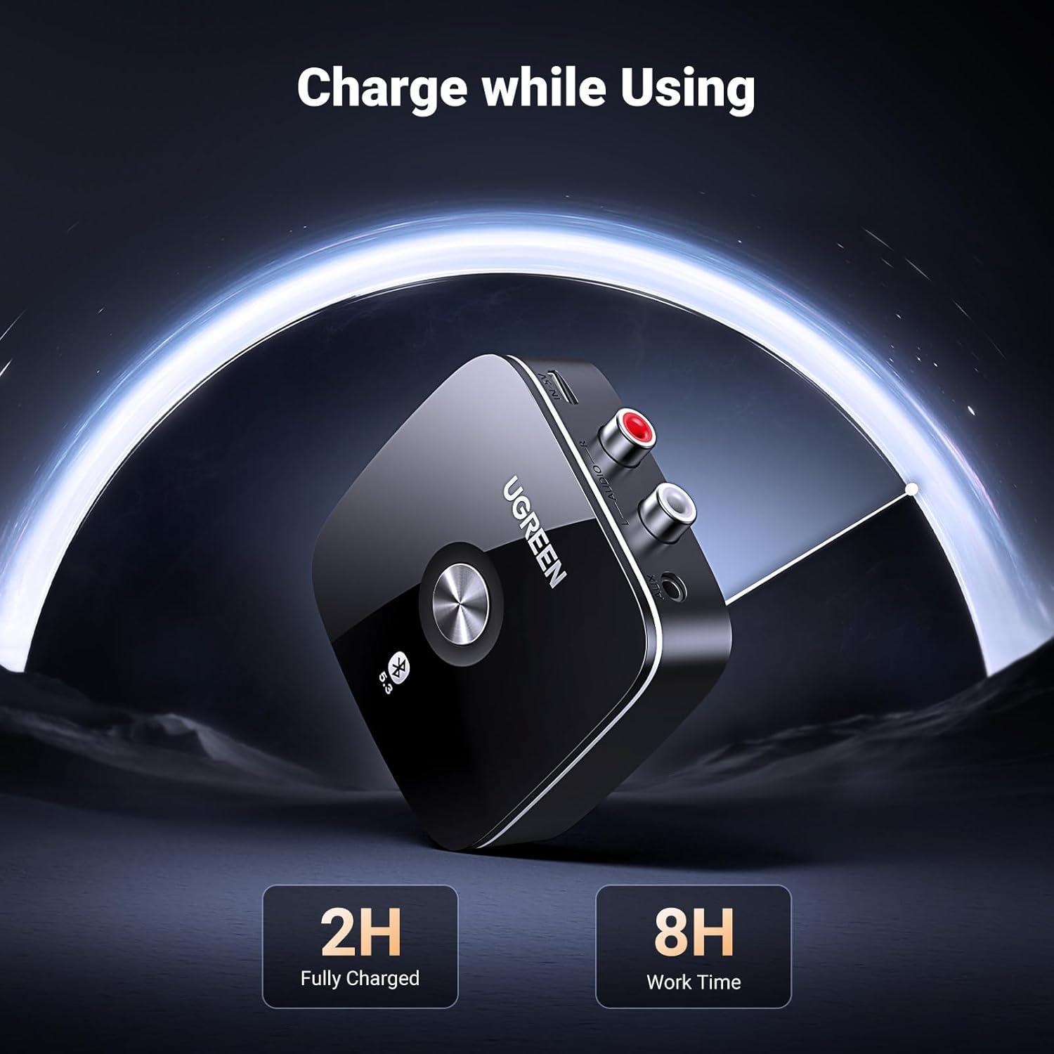 Адаптер аудио Ugreen Bluetooth 5.3 3.5 мм 2RCA Черный (30445) - фото 3 Адаптер аудио Ugreen Bluetooth 5.3 3.5 мм 2RCA Черный (30445) - фото 3