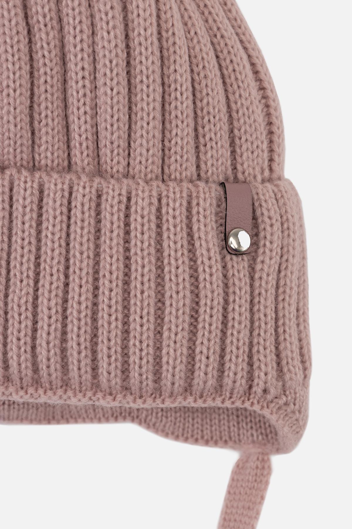 Шапка для девочки 42-44 см Пудровый (ЦБ-00263342) - фото 2 Шапка для девочки 42-44 см Пудровый (ЦБ-00263342) - фото 2