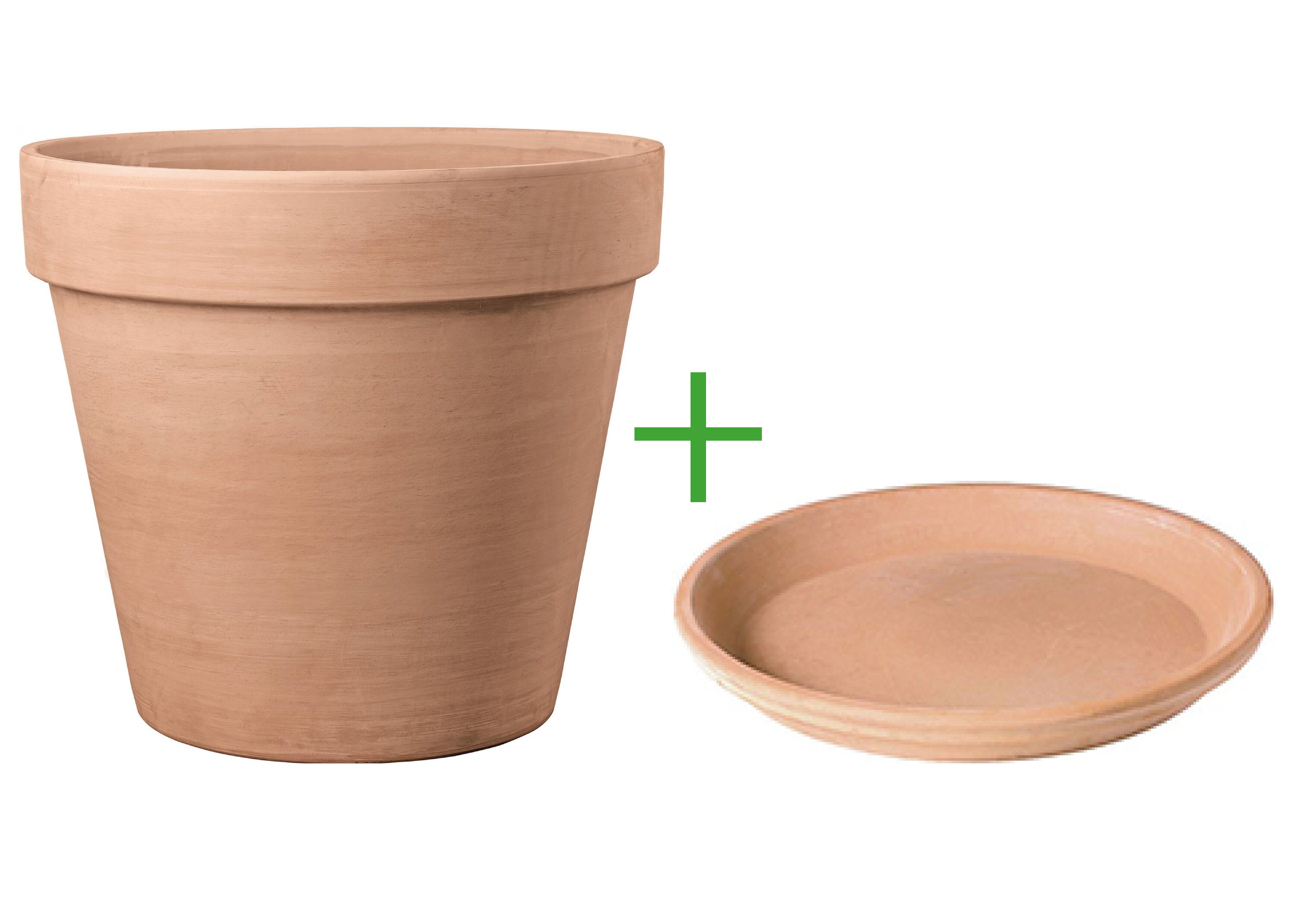 Горщик з піддоном DEROMA гладкий 20х23 см 4,3 л Світло-коричневий (000006331) - фото 2 Горщик з піддоном DEROMA гладкий 20х23 см 4,3 л Світло-коричневий (000006331) - фото 2