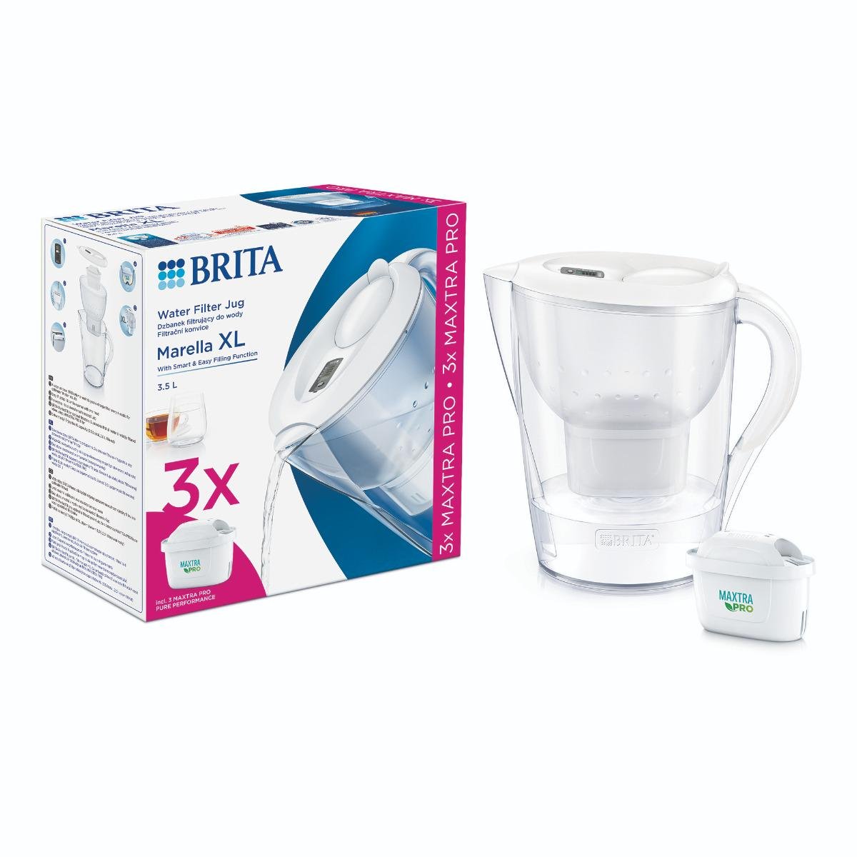 Фильтр-кувшин BRITA Marella XL Memo MXPro и 3 картриджа 3,5 л Белый (1052782) - фото 7