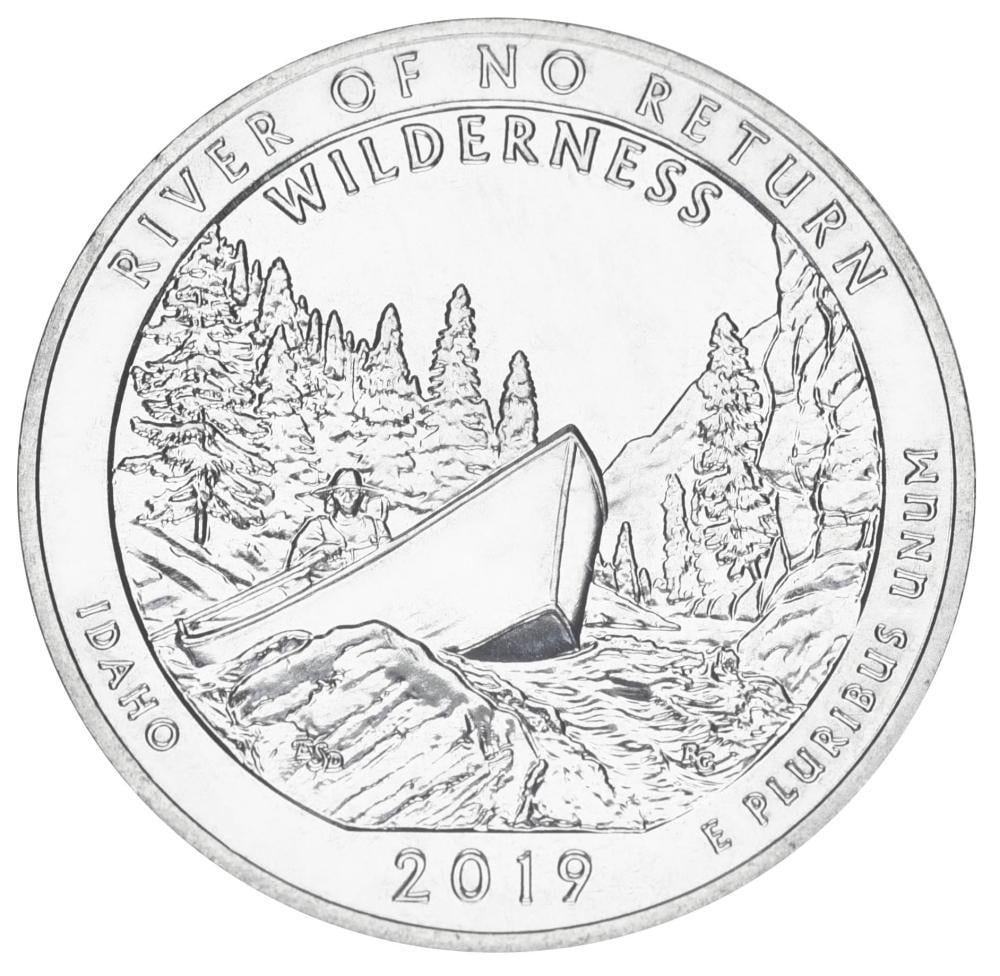 Коллекционная монета США 25 центов квотер 2019 P UNC 50-й парк Река, не текущая вспять