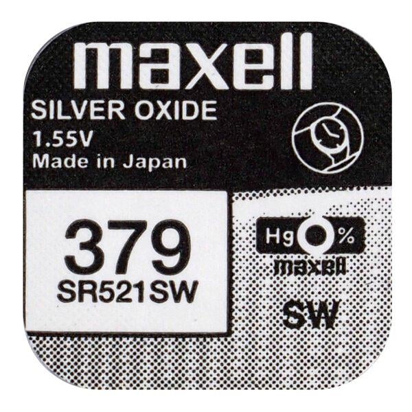 Батарейка годинникова срібно-цинкова Maxell 379 SR521SW G0/AG0/LR63 1,55V блістер 1 шт. (3213)