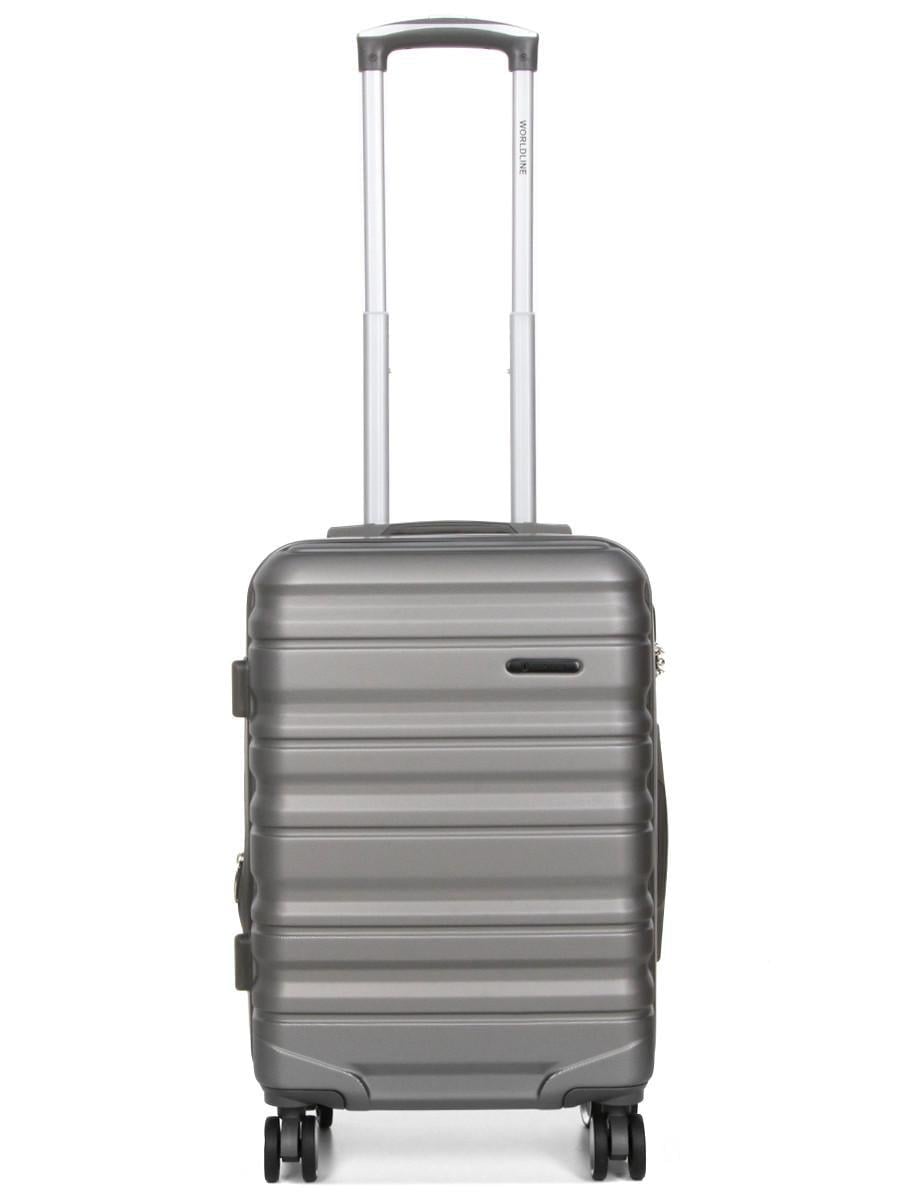 Чемодан ручная кладь Worldline S 55х35х20+5 см 42 л 2,8 кг Серый (628)