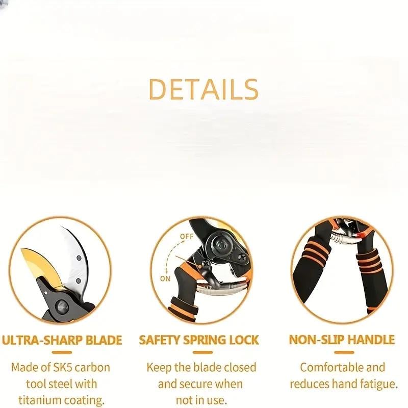 Секатор садовый с эргономичной ручкой - фото 2