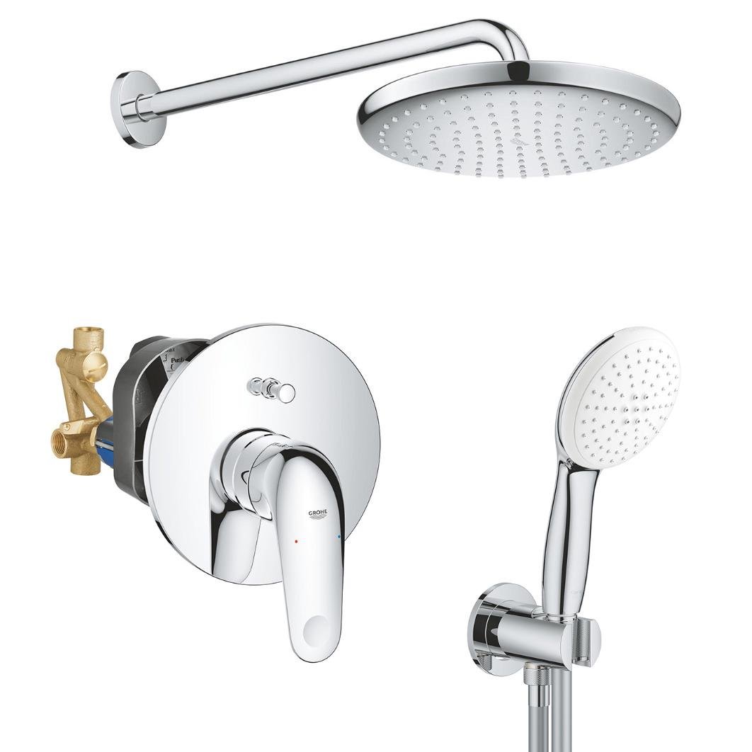 Душевая система скрытого типа Grohe Euroeco UA2939200L с верхним душем Хром (230018)