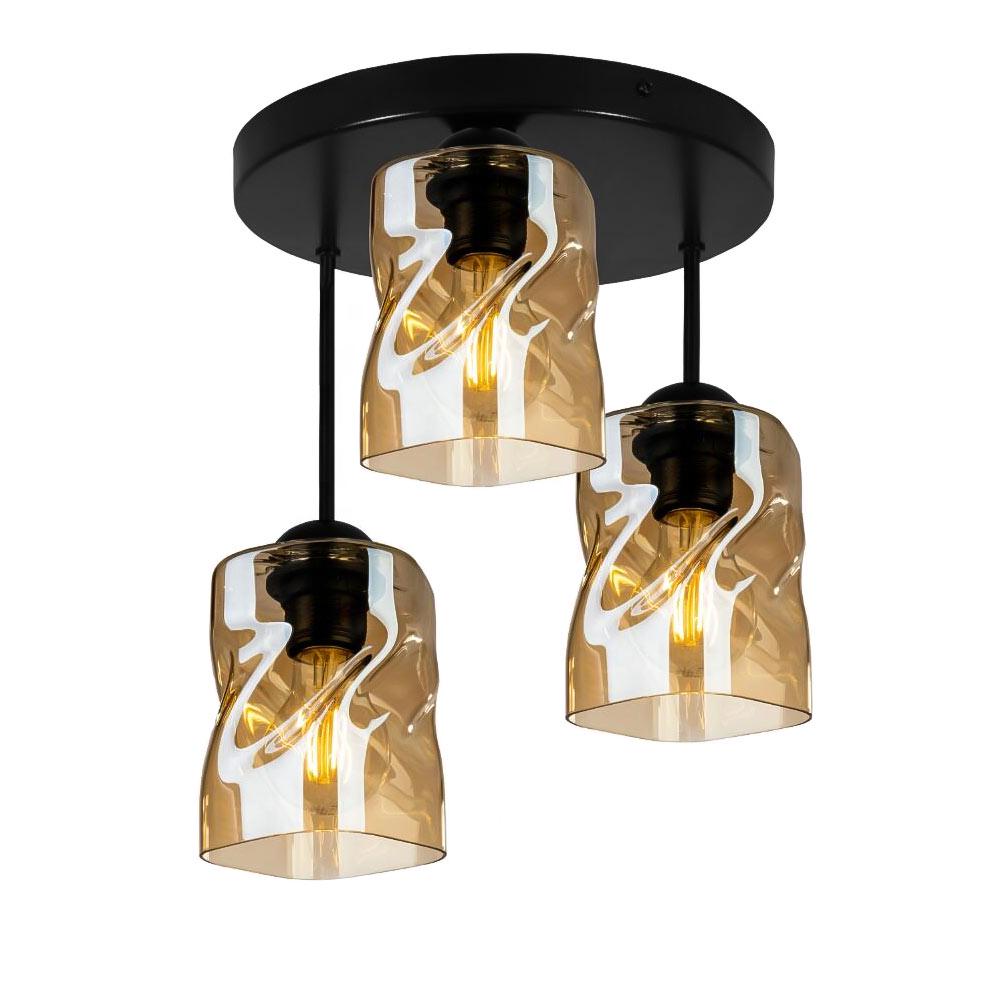 Люстра подвесная Light House SRS-19043/3A Черный/Янтарный 