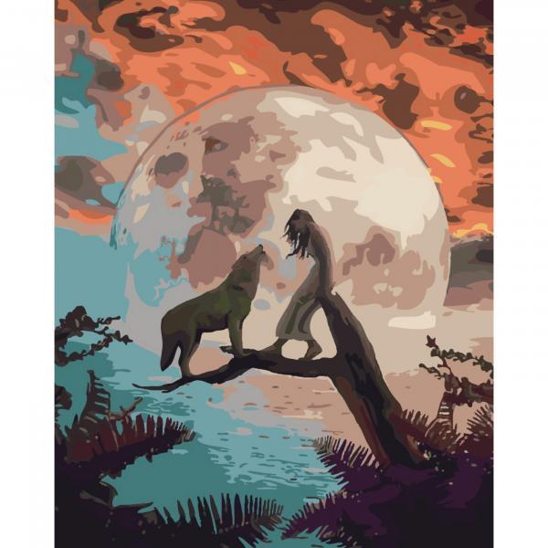 Картина по номерам Strateg Абстракция Магия луны 40х50 см цветное полотно в термопакете (SY6433)