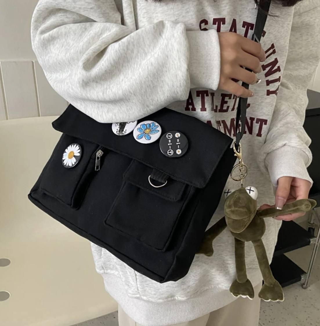 Сумка школьная для девочки с карманами Черный (А434) - фото 2 Сумка школьная для девочки с карманами Черный (А434) - фото 2