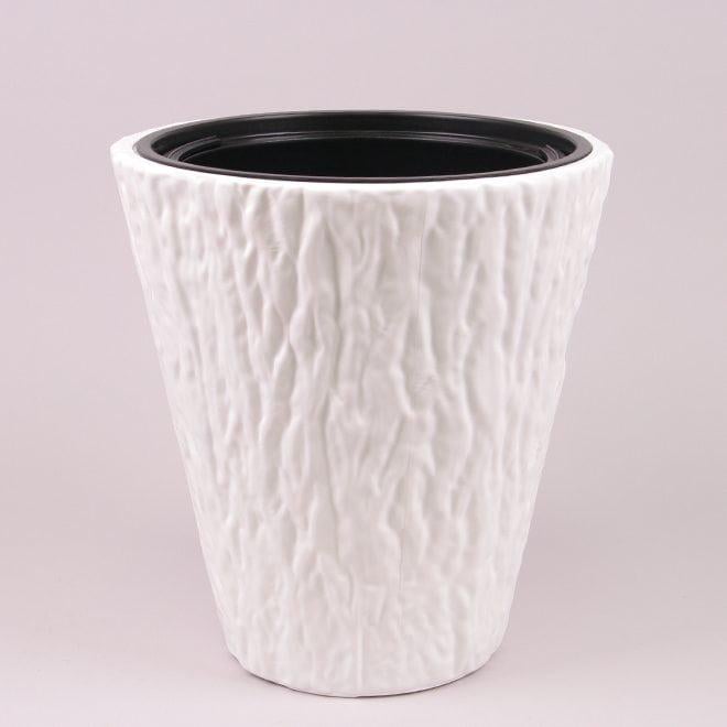 Горшок пластмассовый с вкладом Flora Kora 40 см 84428 Белый (DR015307)