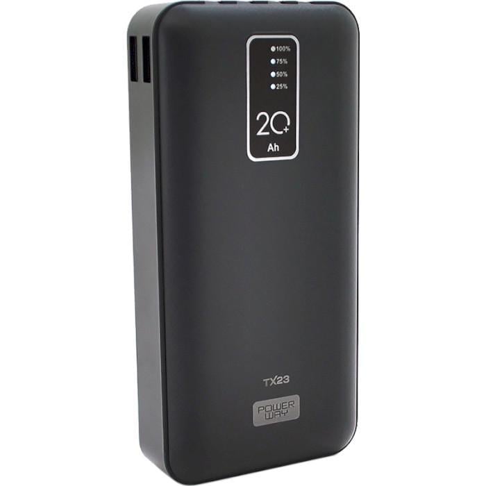 Повербанк Power Way TX-23 с 4 встроенными кабелями 20000 mAh Черный (1000-TX-23Q)