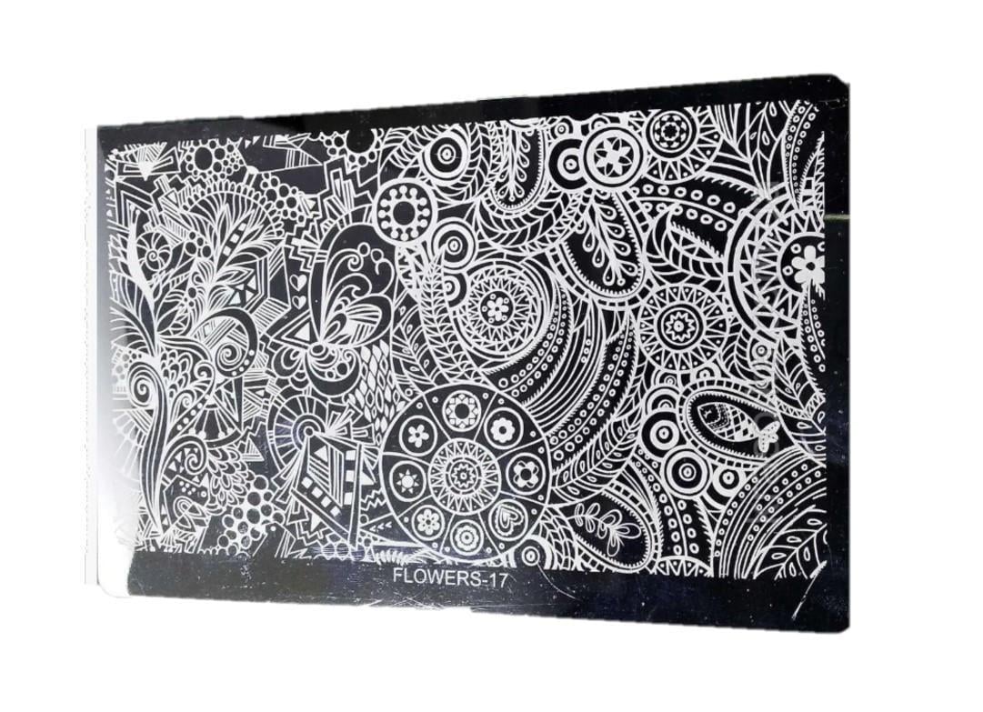 Пластина для стемпінгу металева 16х10 см FLOWERS-17 (1685505523)