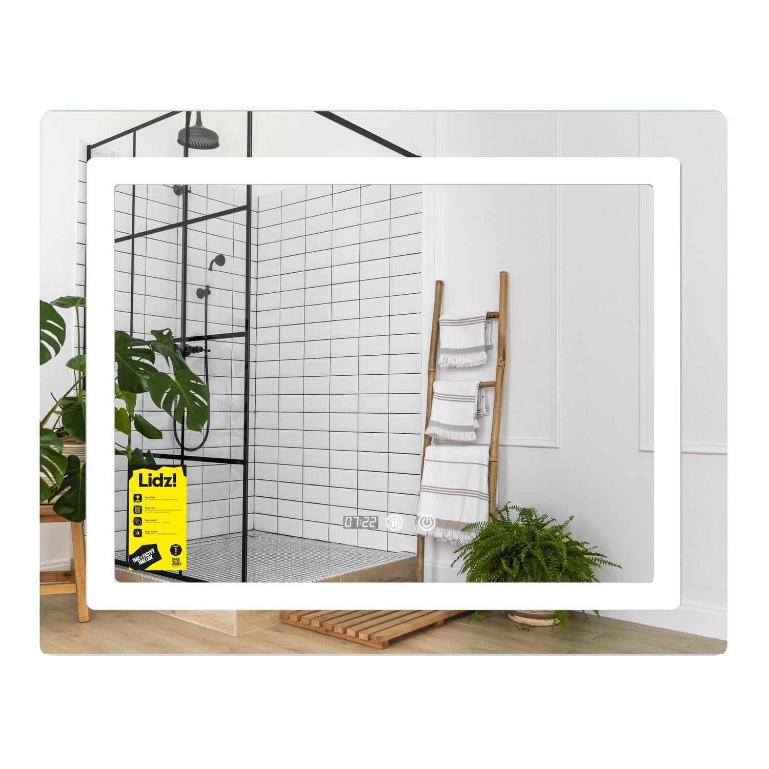 Зеркало для ванной комнаты Lidz Kubis 800x600 прямоугольное, с LED-подсветкой и антизапотеванием (LDKU800600CL48281)