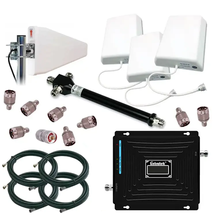 Комплект підсилювачу зв'язку та інтернету Репітер Lintratek KW19L всечастотна антена та внутрішні антени 3 шт. (31097782)