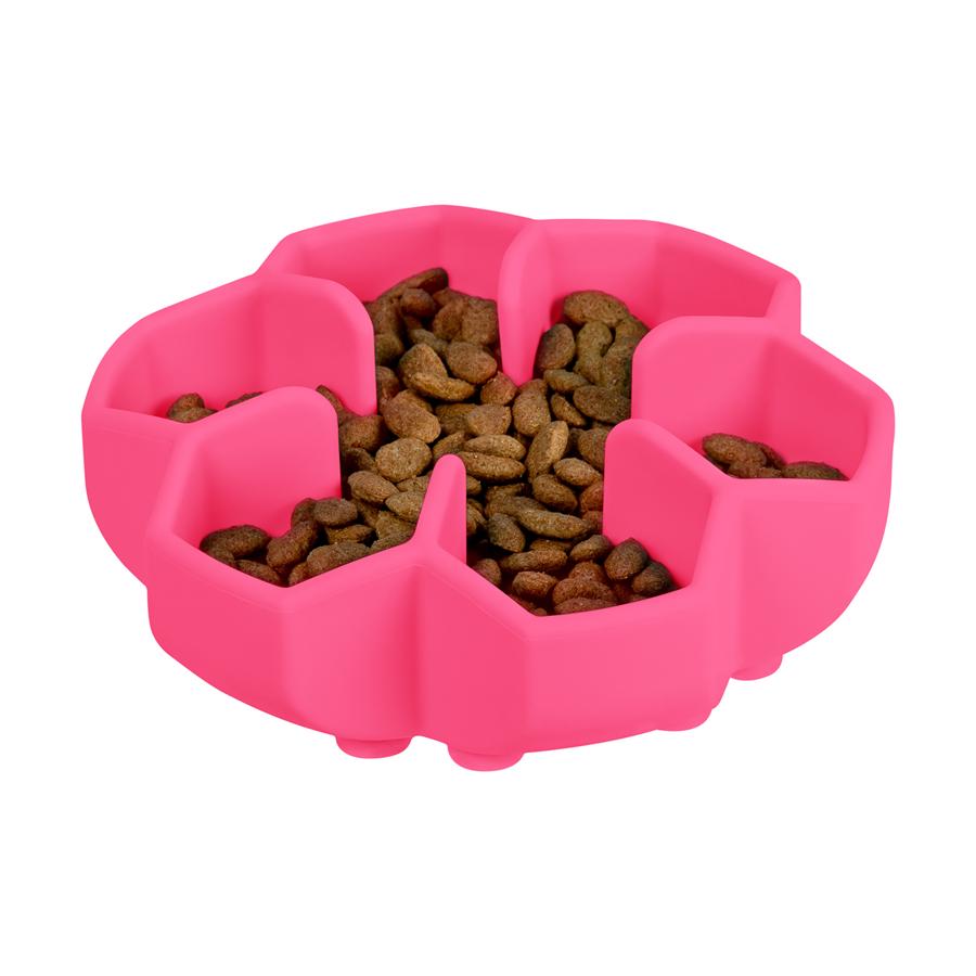 Миска силиконовая Waudog для медленного кормления кошек собак 750 мл Pink (23547) - фото 4