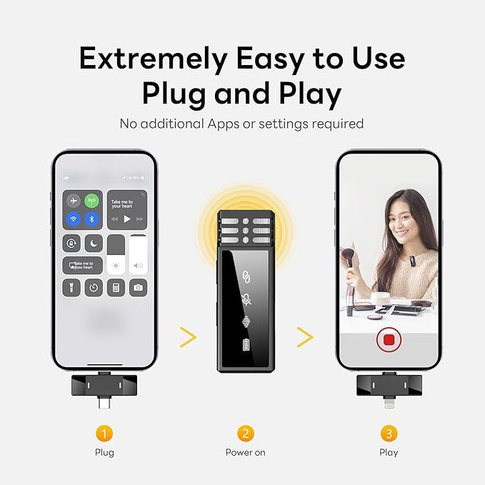 Микрофоны беспроводные Qhot Bluetooth (iOS&USB-C/2Mic M1) - фото 5