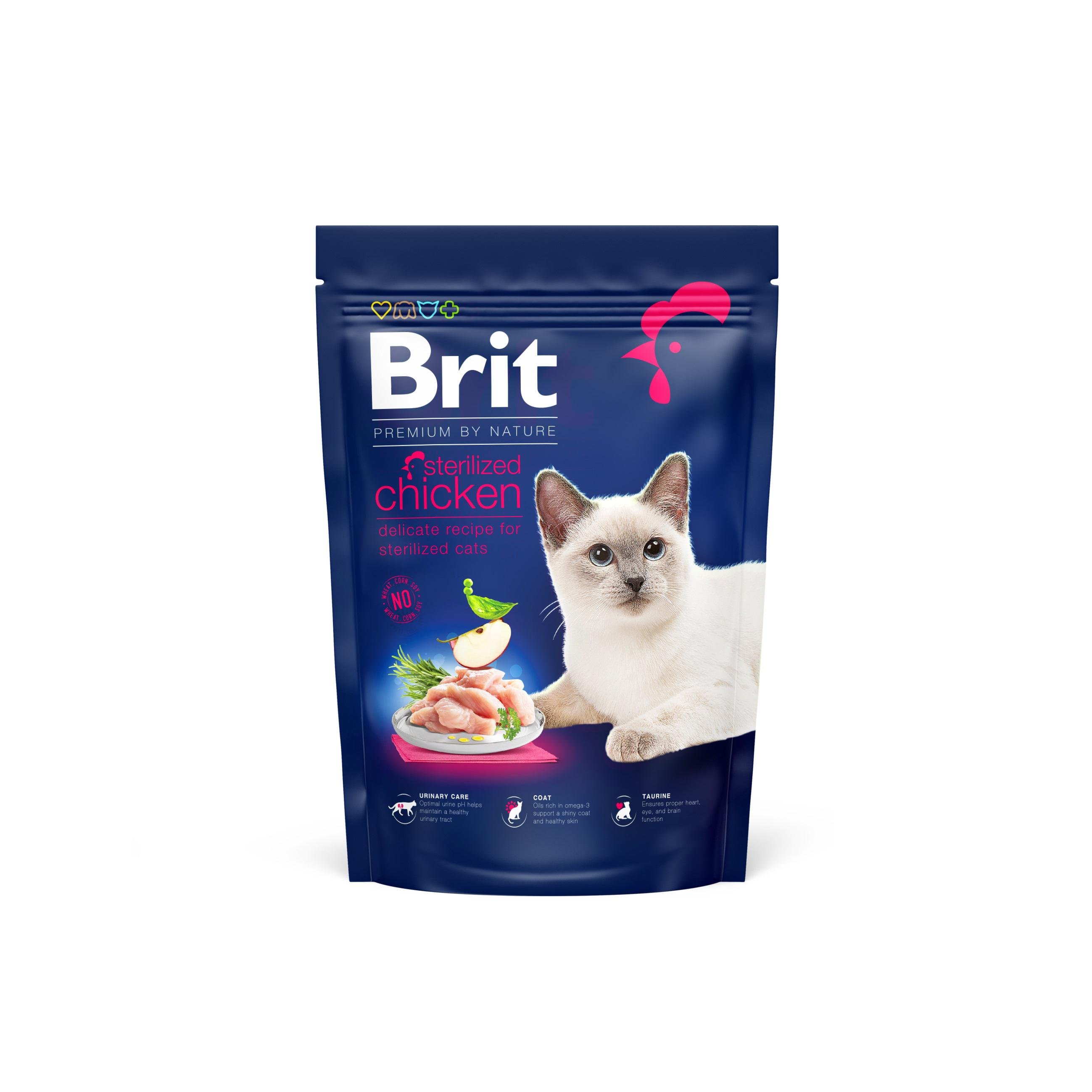Корм сухой для стерилизованных котов Brit Premium by Nature Cat Sterilised с курицей 800 г (8595602553075)