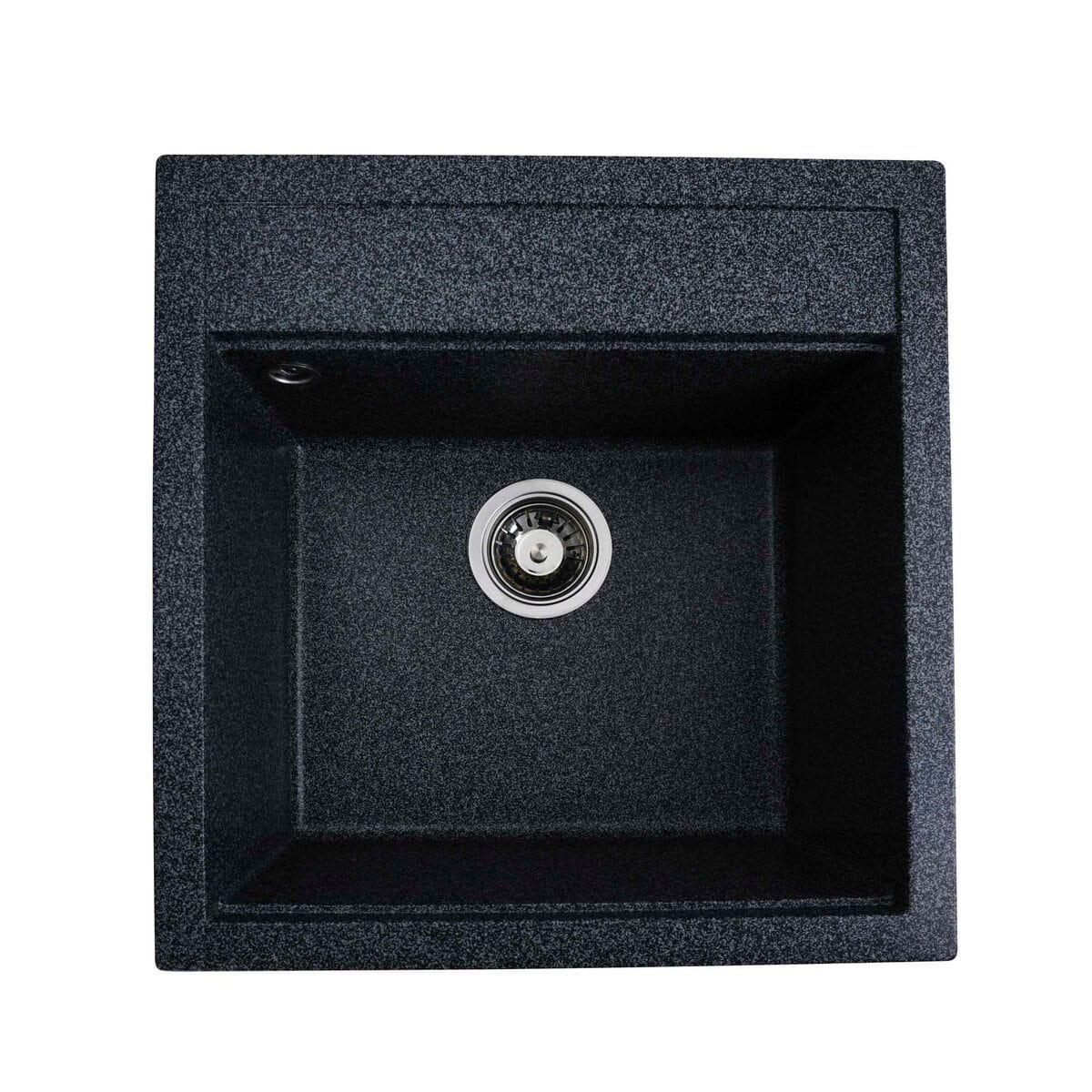 Мойка гранитная Valeso Fiesta 510х490 врезная прямоугольная Графит матовый (PLTM-SP000046853)