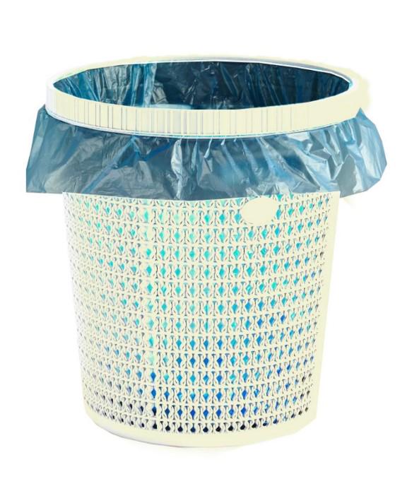 Корзина для мусора Sakarya Plastik 8461 з відсіком для пакетів пластик 12 л Бежевий (42289)