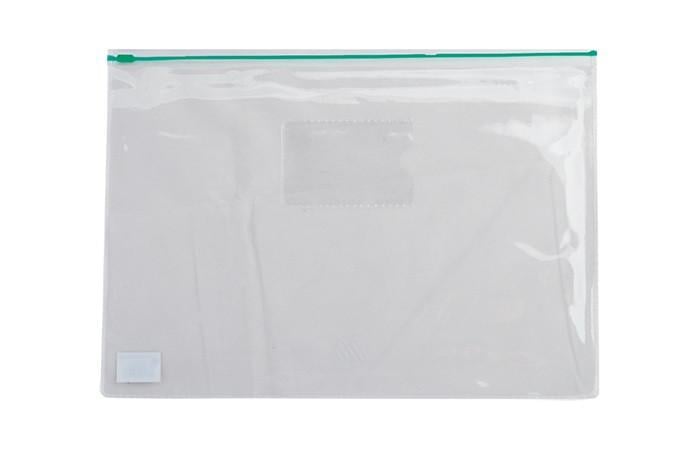 Папка-конверт на молнии zip-lock А4 Buromax BM.3946-99 глянцевый прозрачный пластик Зеленый (4823078953377)