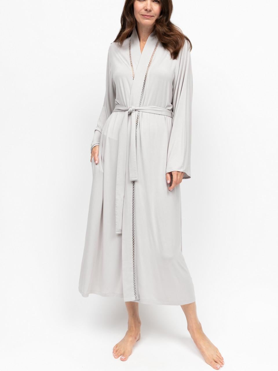 Халат жіночий NORA ROSE Willow 2369 довгий трикотажний із модалу 16/XL Сірий (5051877660175)