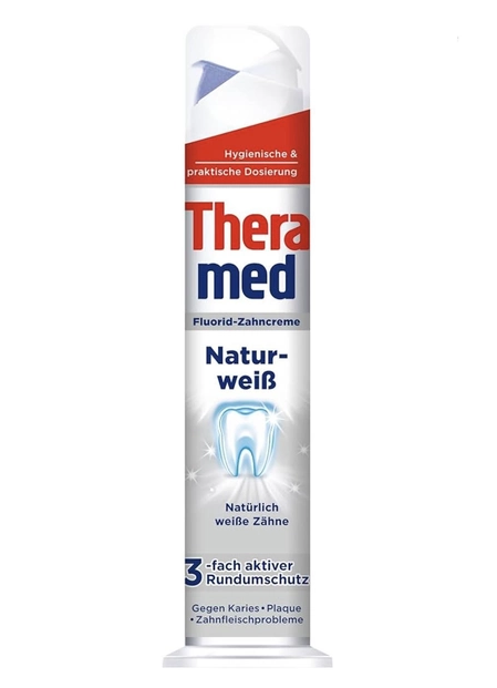 Зубна паста Theramed natur-weiss відбілююча з дозатором 100 мл