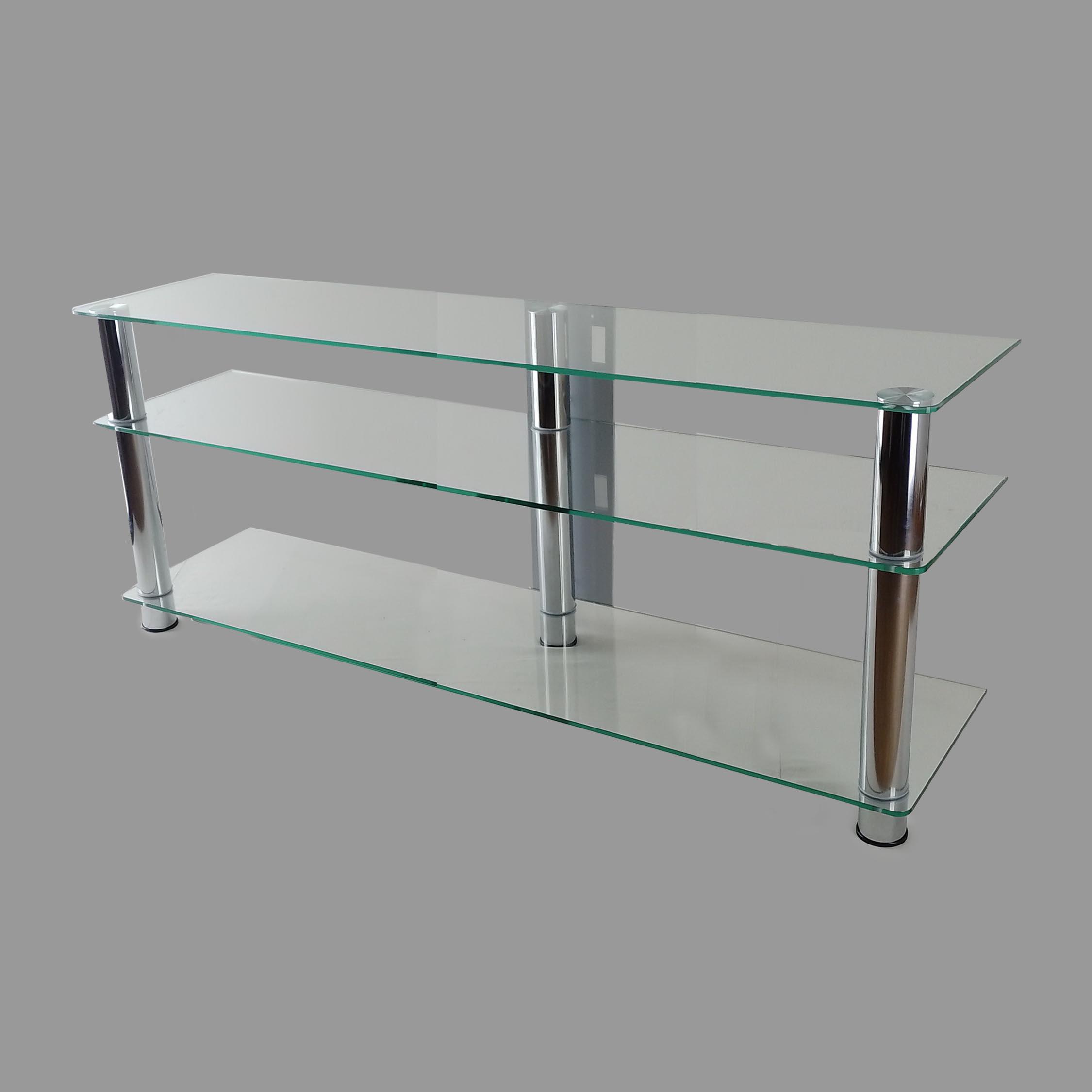 Тумба под телевизор Commus Аскет MX clear Сhr 20-47" 1250х350х575 мм Прозрачный/Хром (633310127) - фото 2 Тумба под телевизор Commus Аскет MX clear Сhr 20-47" 1250х350х575 мм Прозрачный/Хром (633310127) - фото 2