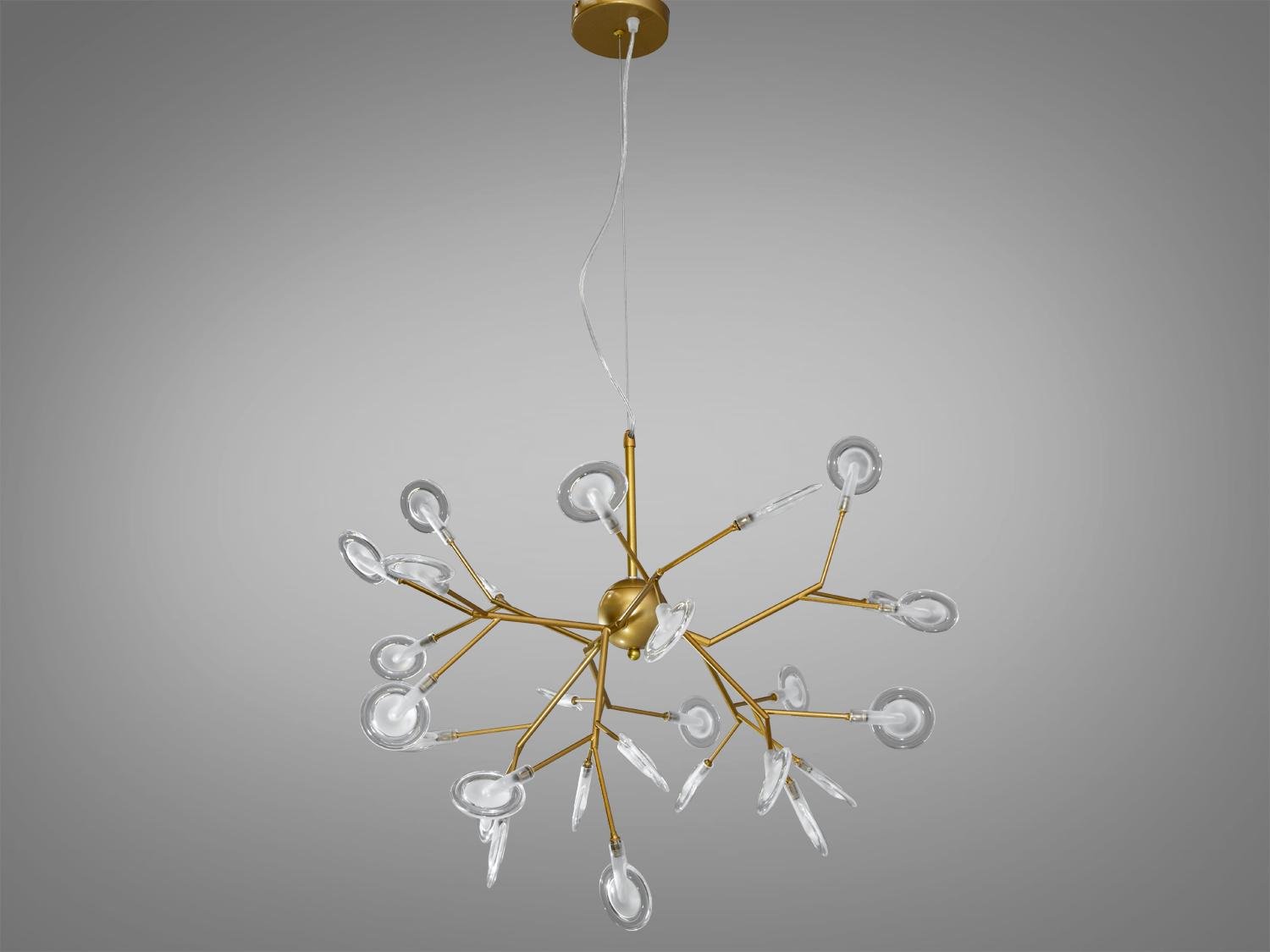 Люстра подвесная Светлячок 27 ламп Золотой сатин (887-27C GD)