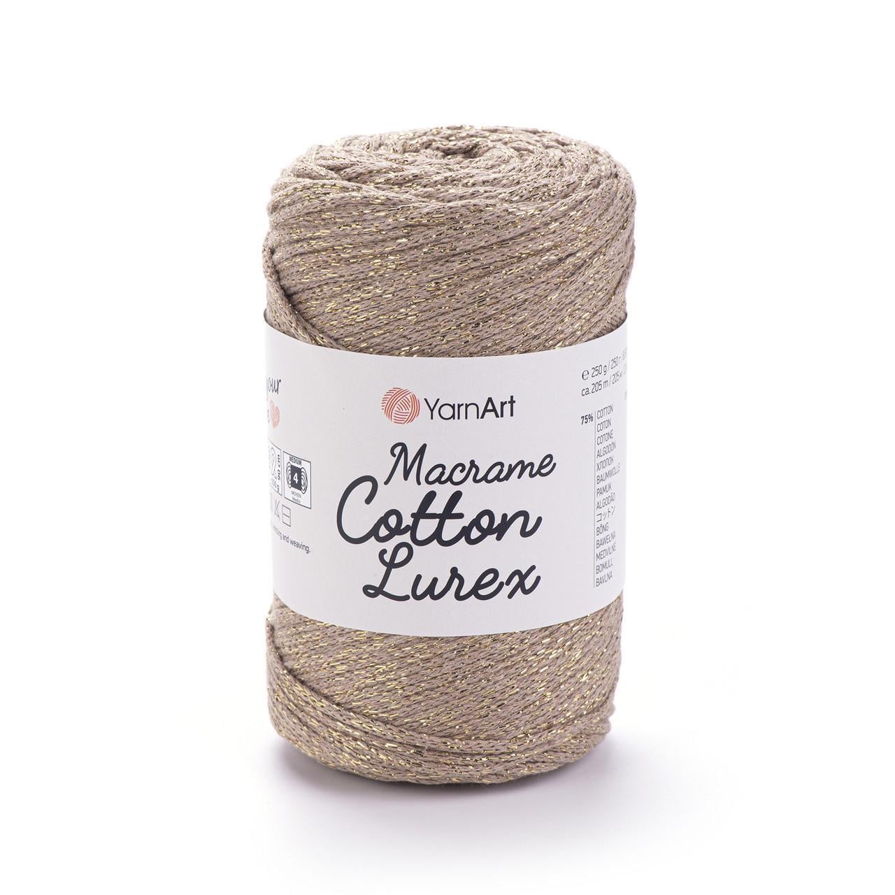 Шнур плетений Macrame Cotton Lurex 2 мм Бежевий №735 (2469951577)