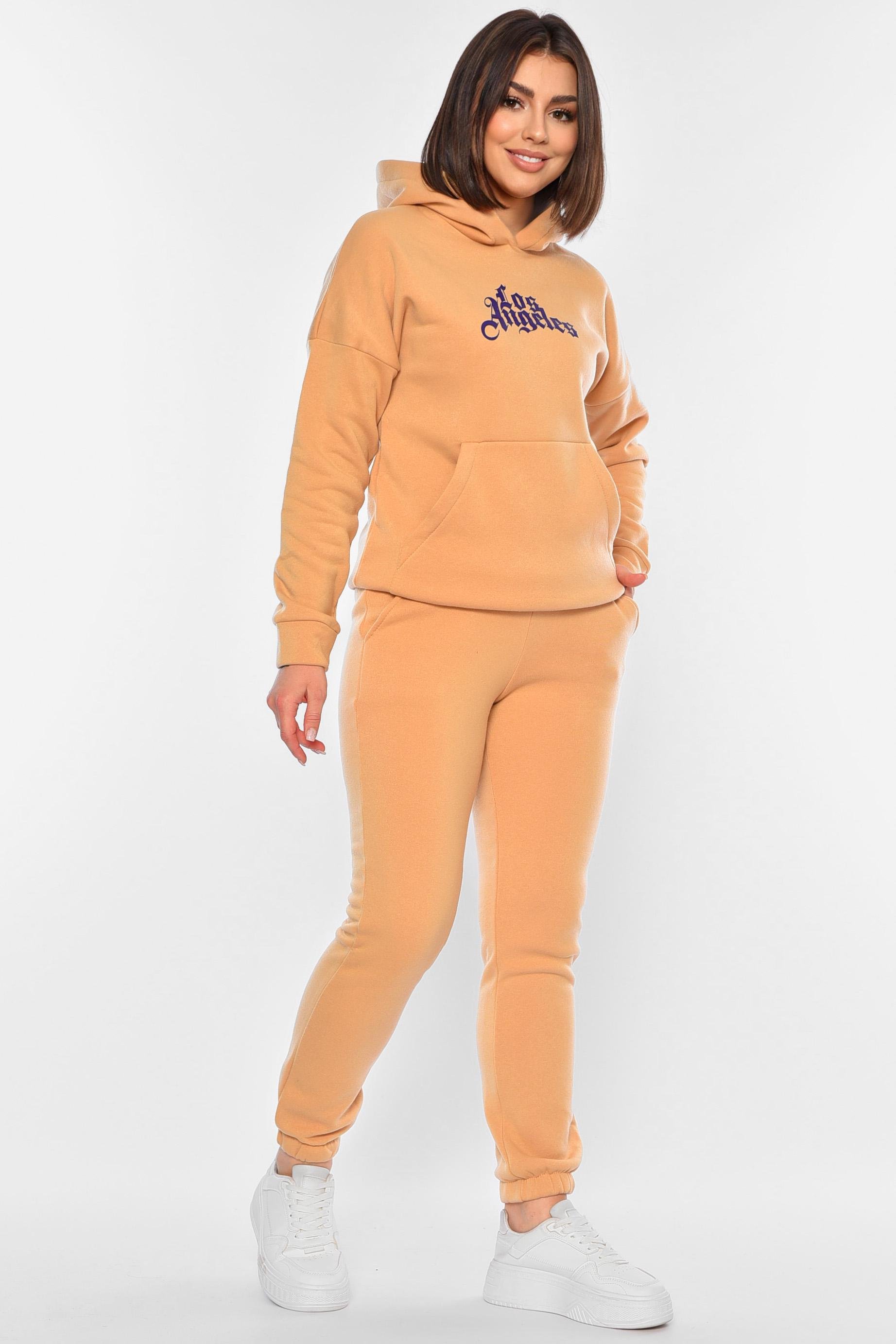 Спортивний костюм жіночий р. 46-48 Бежевий (193903) - фото 2 Спортивний костюм жіночий р. 46-48 Бежевий (193903) - фото 2