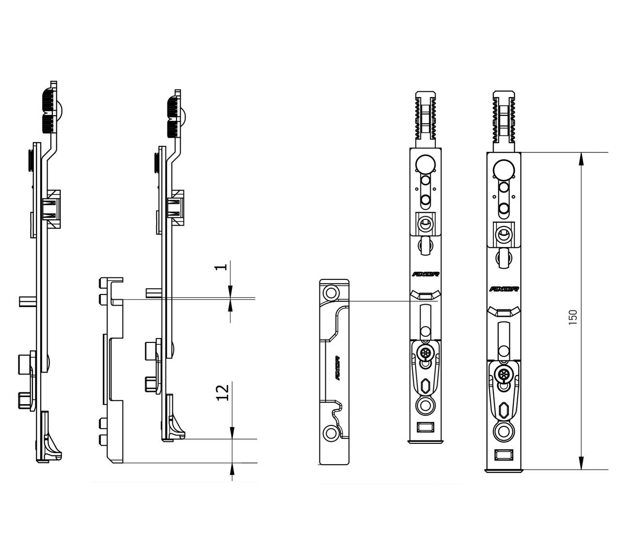 Запорно-откидное устройство металлопластикового окна Axor K4002-00-NO3 2 шт. (FFH 801-2390) - фото 2 Запорно-откидное устройство металлопластикового окна Axor K4002-00-NO3 2 шт. (FFH 801-2390) - фото 2