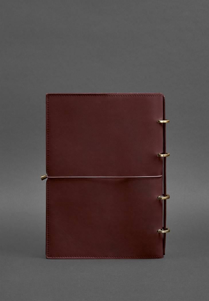 Блокнот шкіряний Софт-бук 9.0 Краст А4 на кільцях в м'якій обкладинці Бордовий (A-027504) - фото 3 Блокнот шкіряний Софт-бук 9.0 Краст А4 на кільцях в м'якій обкладинці Бордовий (A-027504) - фото 3