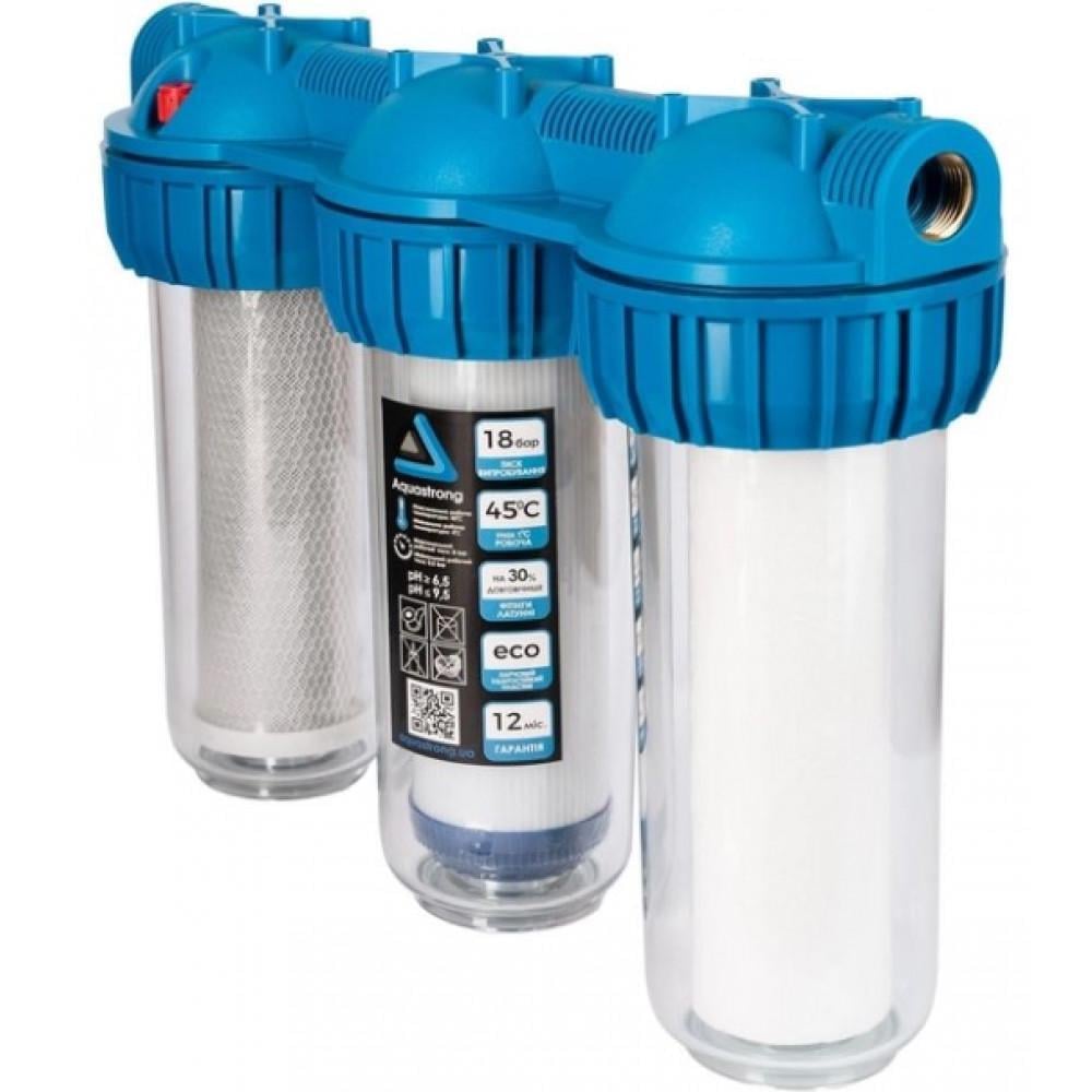 Фильтр магистральный для воды Aquastrong МР3-10310 10-ЗР 1" 3 колбы (AKD47093)