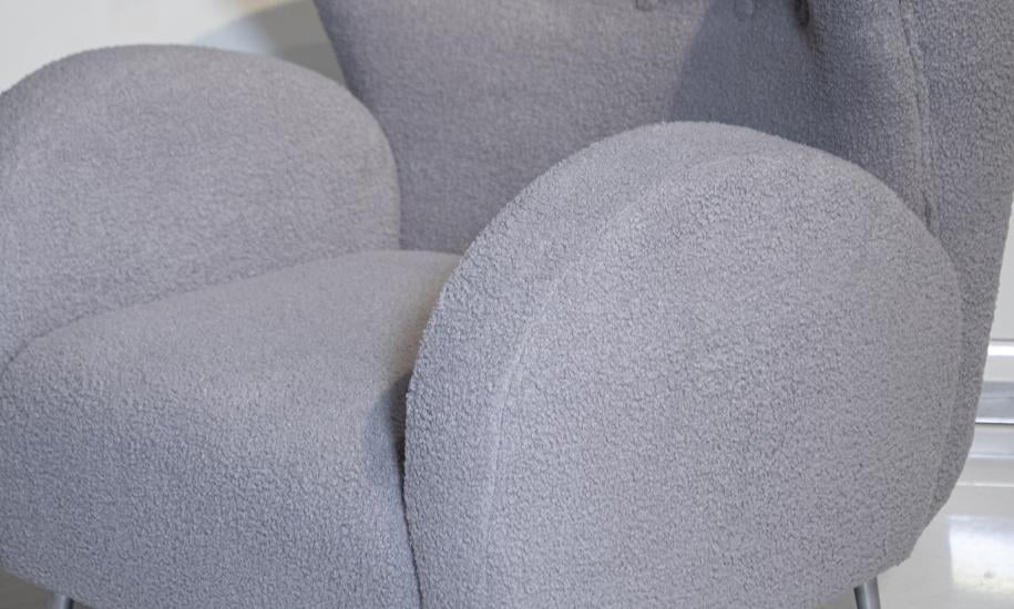 Кресло Камила сиденье букле металл ноги 835x885x865 мм Серый - фото 6