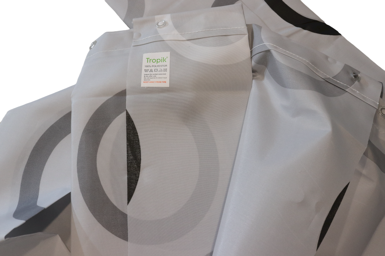 Штора для ванной длинная Tropik Rings grey 180x220 см (5033/220) - фото 2 Штора для ванной длинная Tropik Rings grey 180x220 см (5033/220) - фото 2