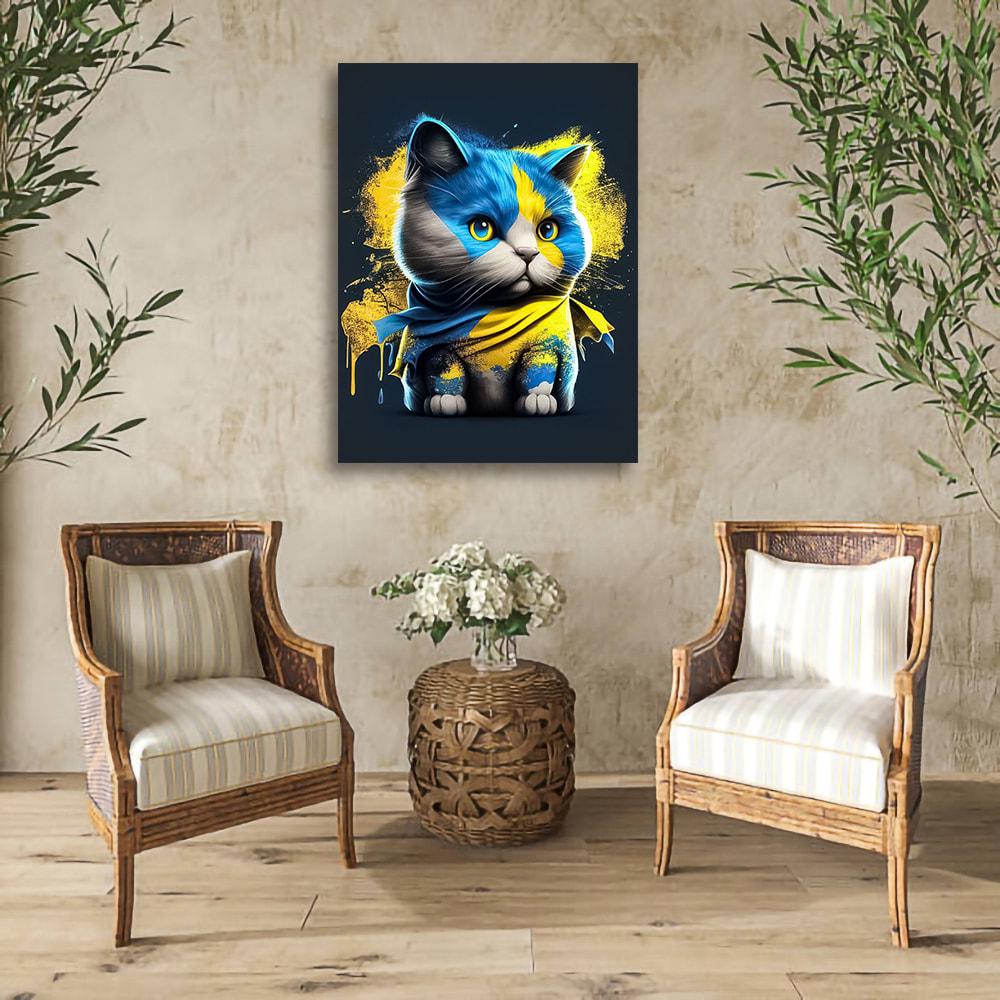 Алмазна мозаїка повна викладка SHLab SH-17756 Котик Патріот 30x40 см (17756) - фото 4 Алмазна мозаїка повна викладка SHLab SH-17756 Котик Патріот 30x40 см (17756) - фото 4