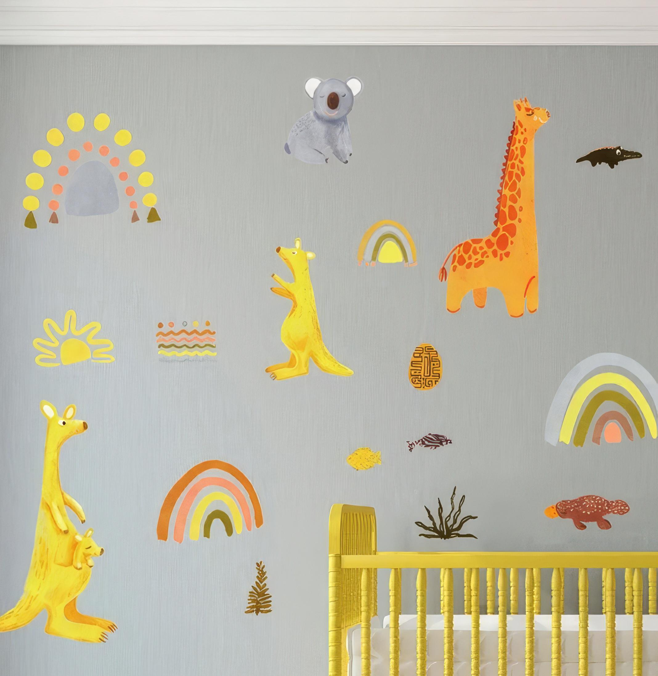 Набір вінілових наклейок декоративних Зоопарк в дитячу кімнату 30х90 см - фото 5 Набір вінілових наклейок декоративних Зоопарк в дитячу кімнату 30х90 см - фото 5