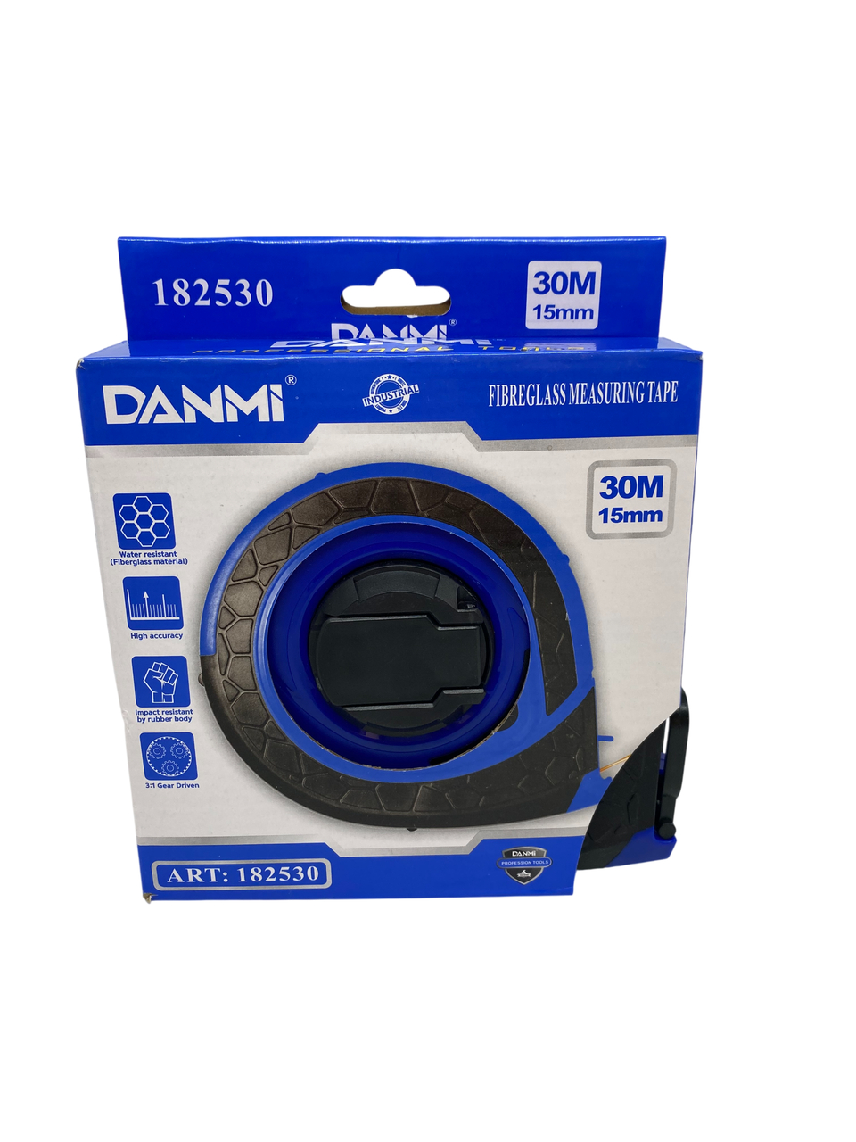 Рулетка DANMI измерительная пластиковый корпус 30 м х 15 мм.
