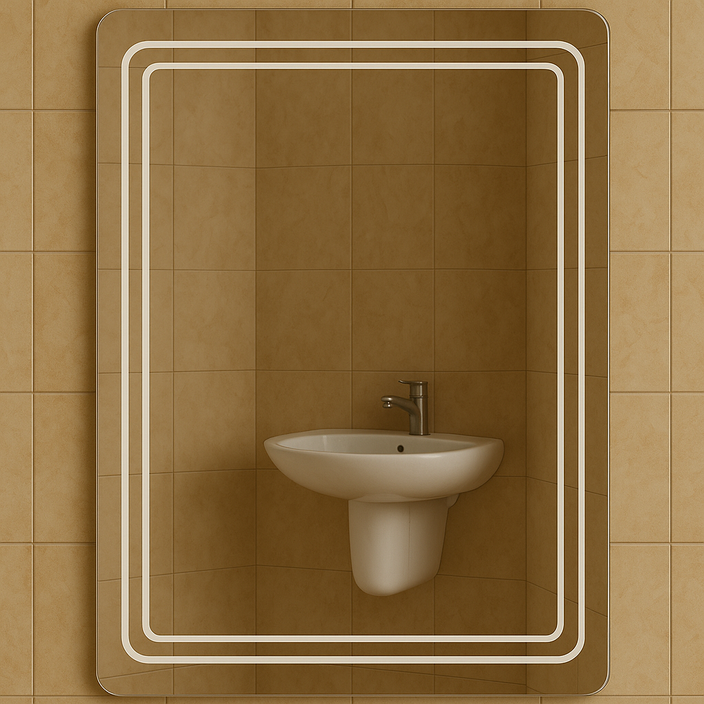 Зеркало MPS-65 100х80 см с закругленными углами без подсветки