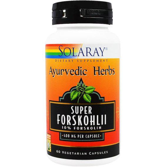 Экстракт для похудения Solaray Ayurvedic Herbs Super Forskohlii 400 мг 60 Veg Caps (SOR-64475)
